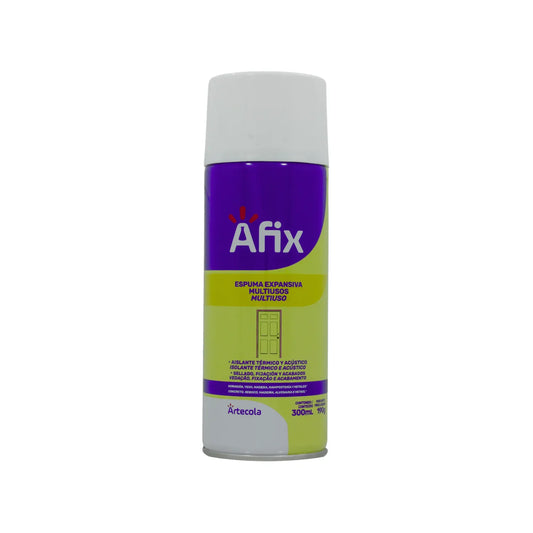 Espuma expansiva de poliuretano Afix 300ml, multiusos para sellado, fijación y aislamiento térmico y acústico.