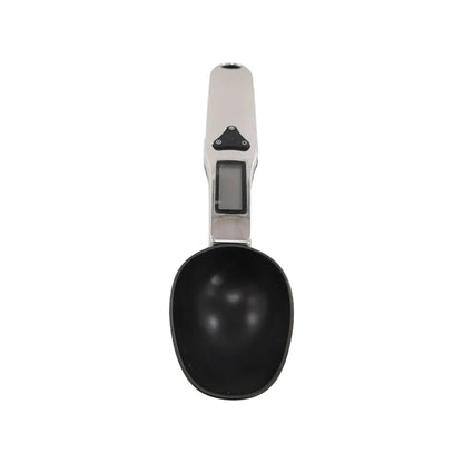 Cuchara medidora digital para cocina, plata y negro, con pantalla LCD para pesar ingredientes hasta 500g
