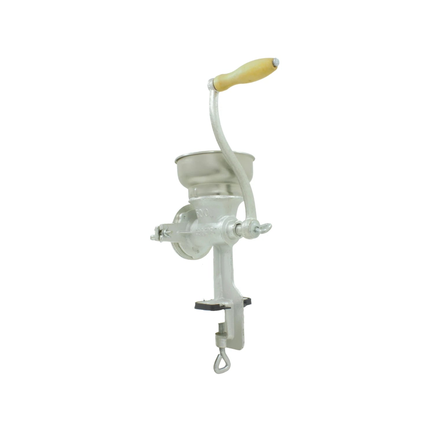 Molino de grano manual de aluminio con manivela, mango de madera y prensa de mesa, herramienta de ferretería