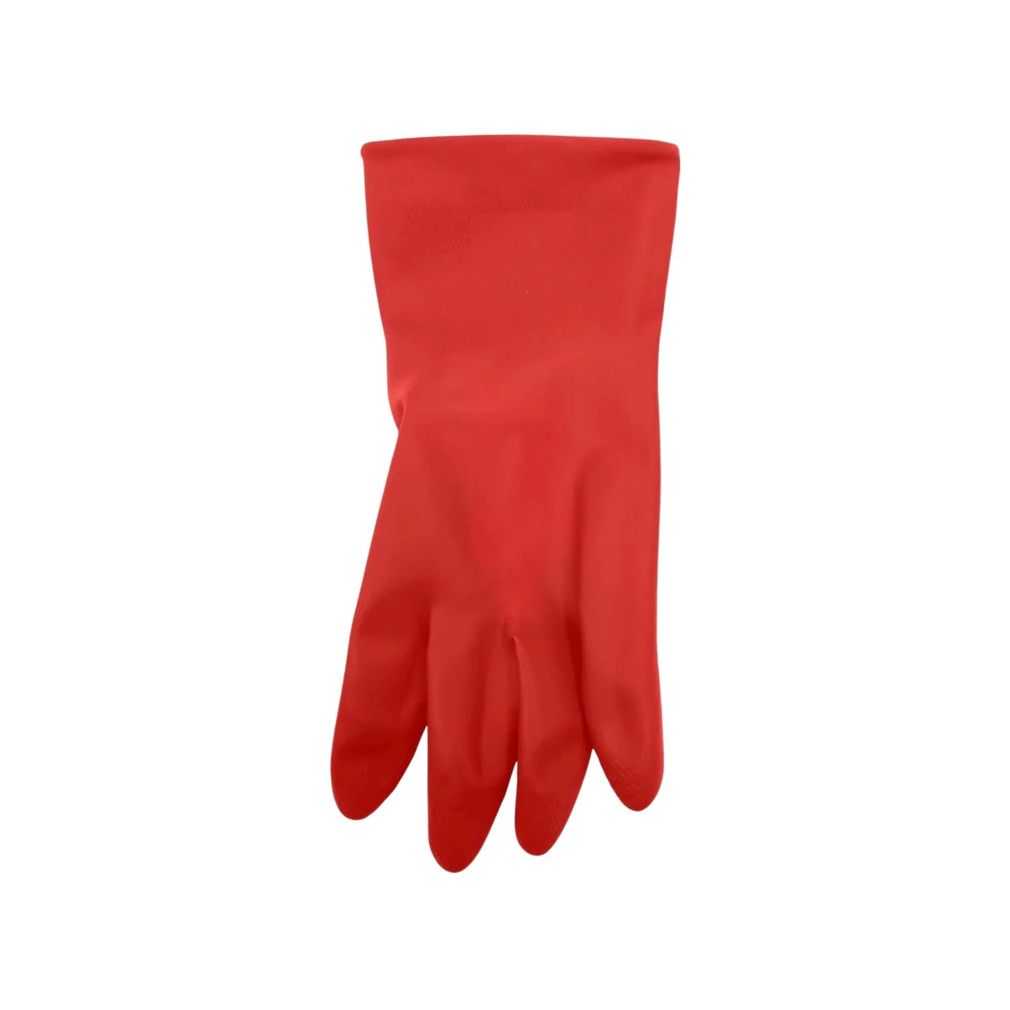 Guante de hule rojo para protección y limpieza doméstica