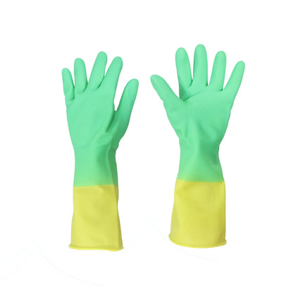 Guante de hule #7 verde/amarillo Durtex