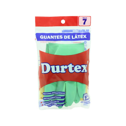 Guante de hule #7 verde/amarillo Durtex