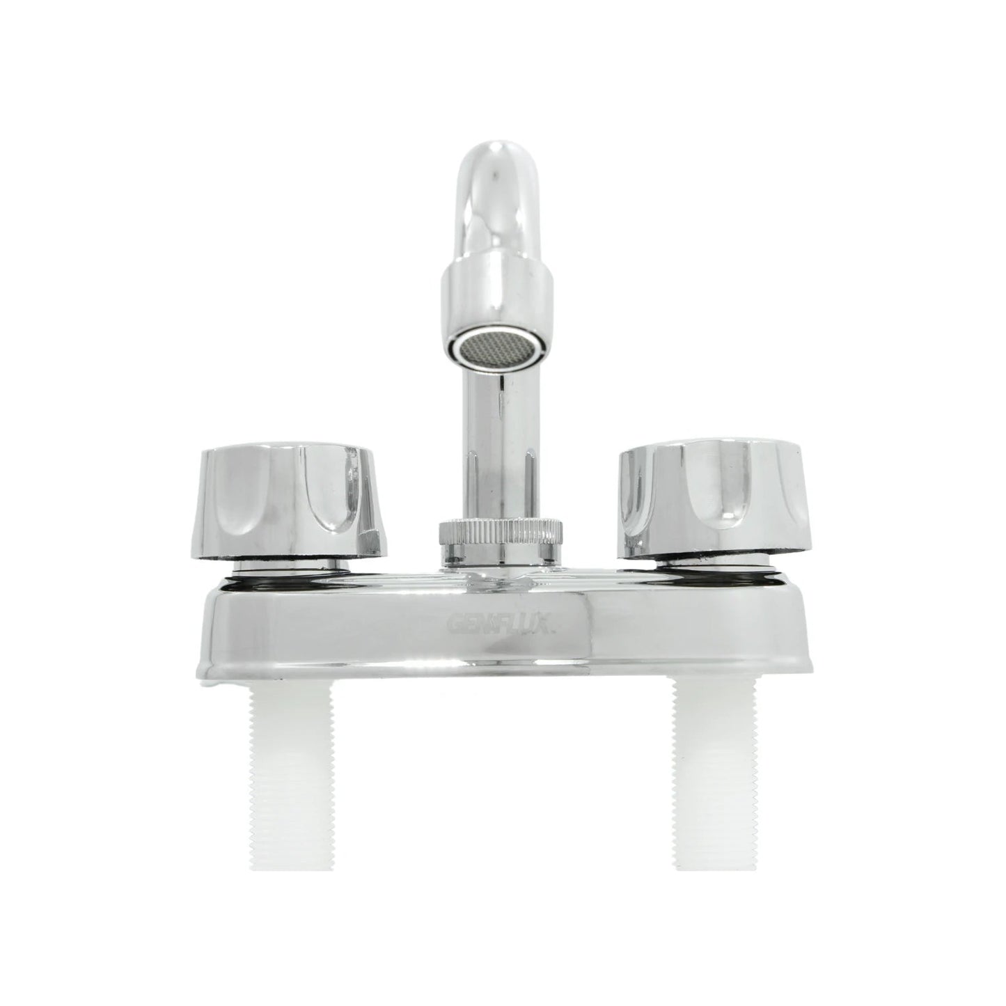 Mezcladora de lavabo cromada Genflux con doble manija y aireador, para instalación de 4 pulgadas