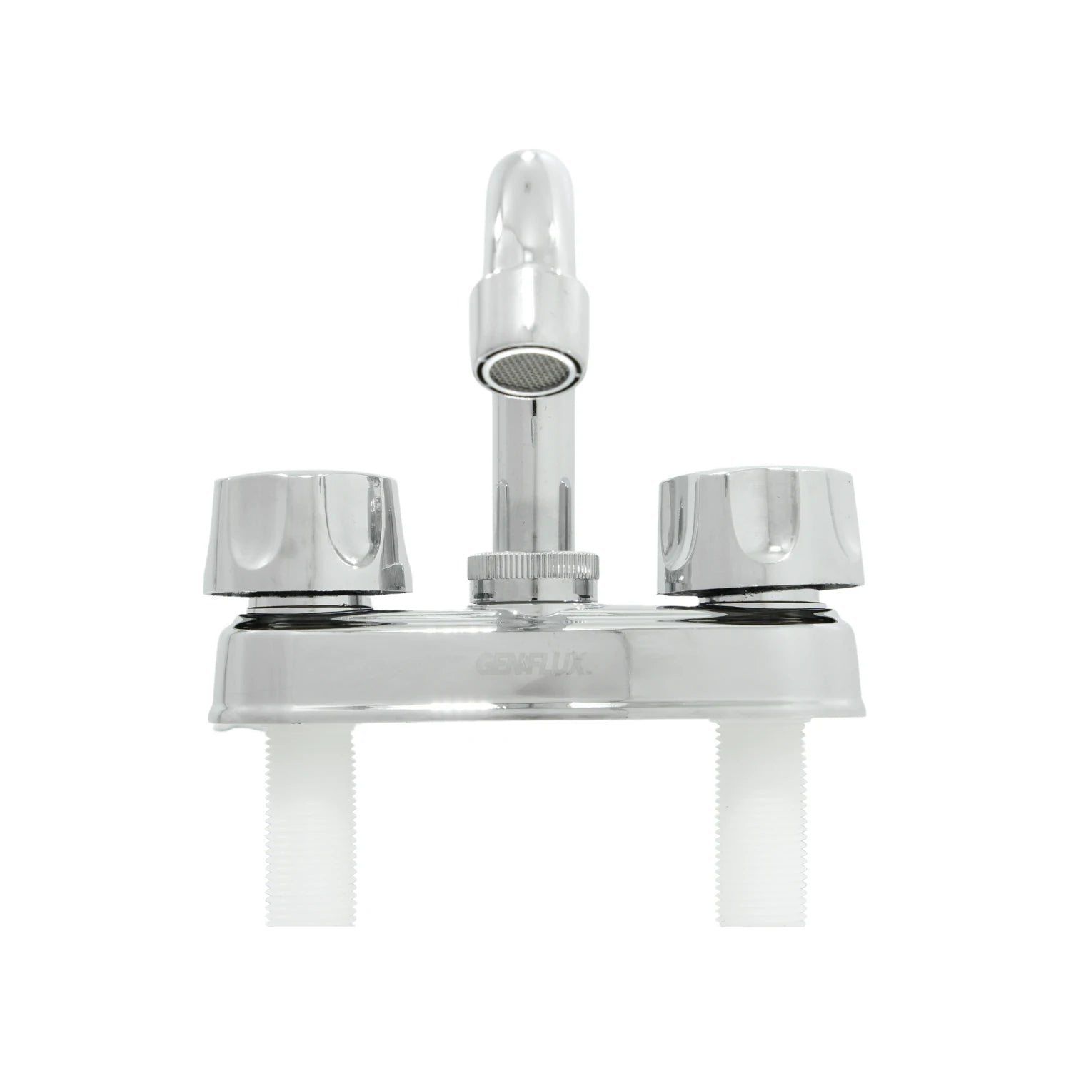 Mezcladora de lavabo cromada Genflux con doble manija y aireador, para instalación de 4 pulgadas