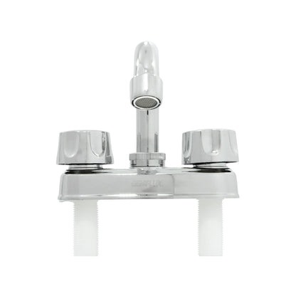 Mezcladora de lavabo cromada Genflux con doble manija y aireador, para instalación de 4 pulgadas