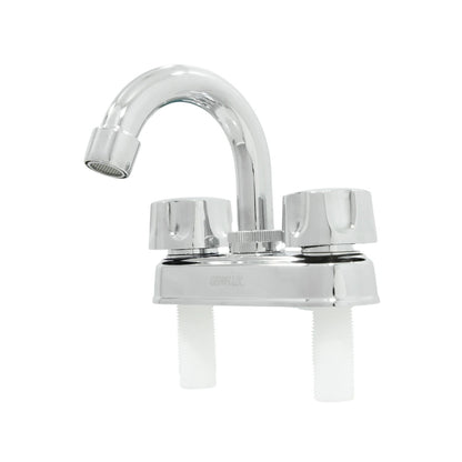 Mezcladora para lavabo Genflux cromada con dos manerales y cuello de ganso