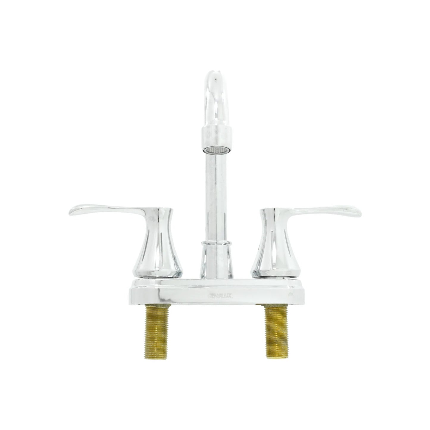Mezcladora de lavabo 4 pulgadas GENFLUX cromada con dos manijas para baño.