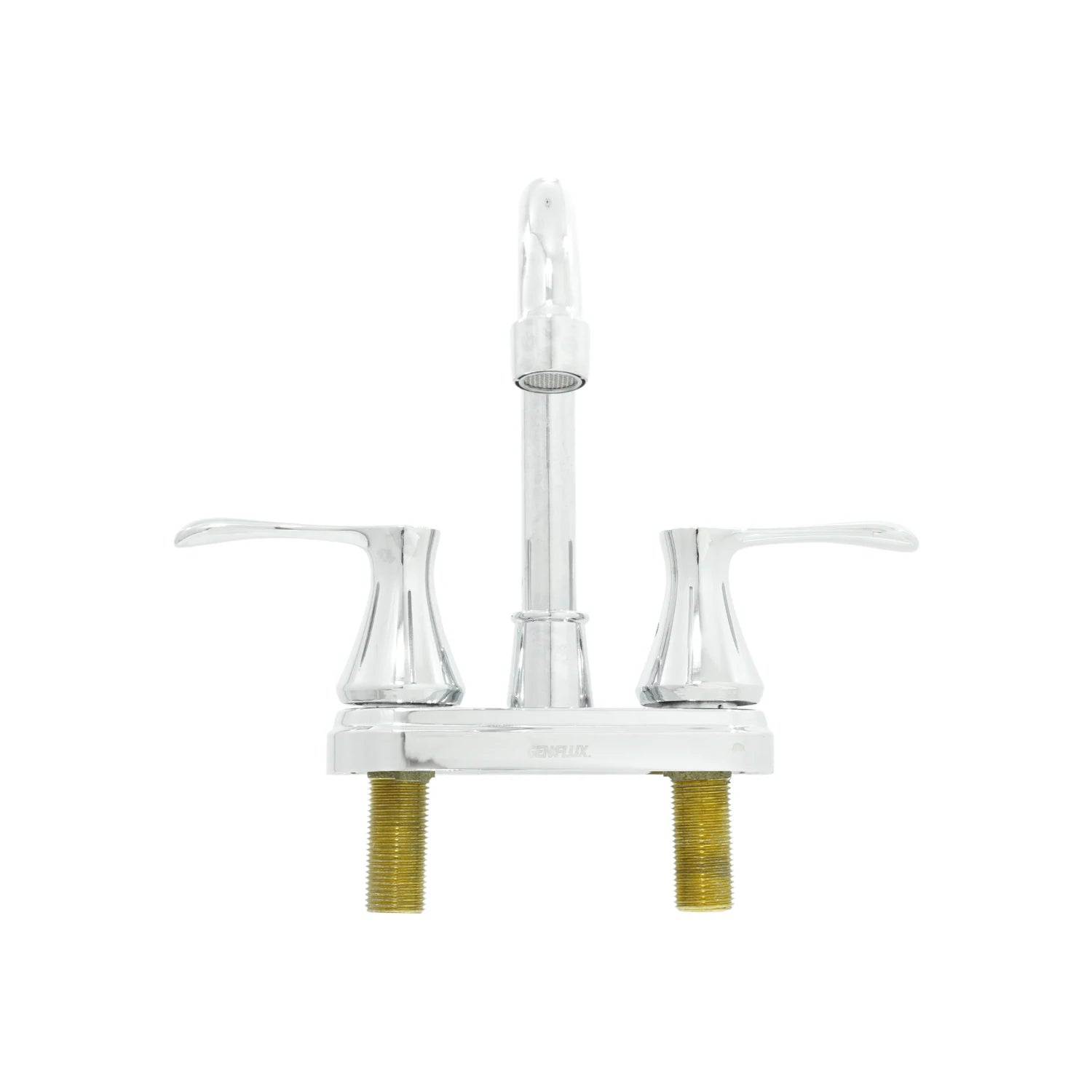 Mezcladora de lavabo 4 pulgadas GENFLUX cromada con dos manijas para baño.