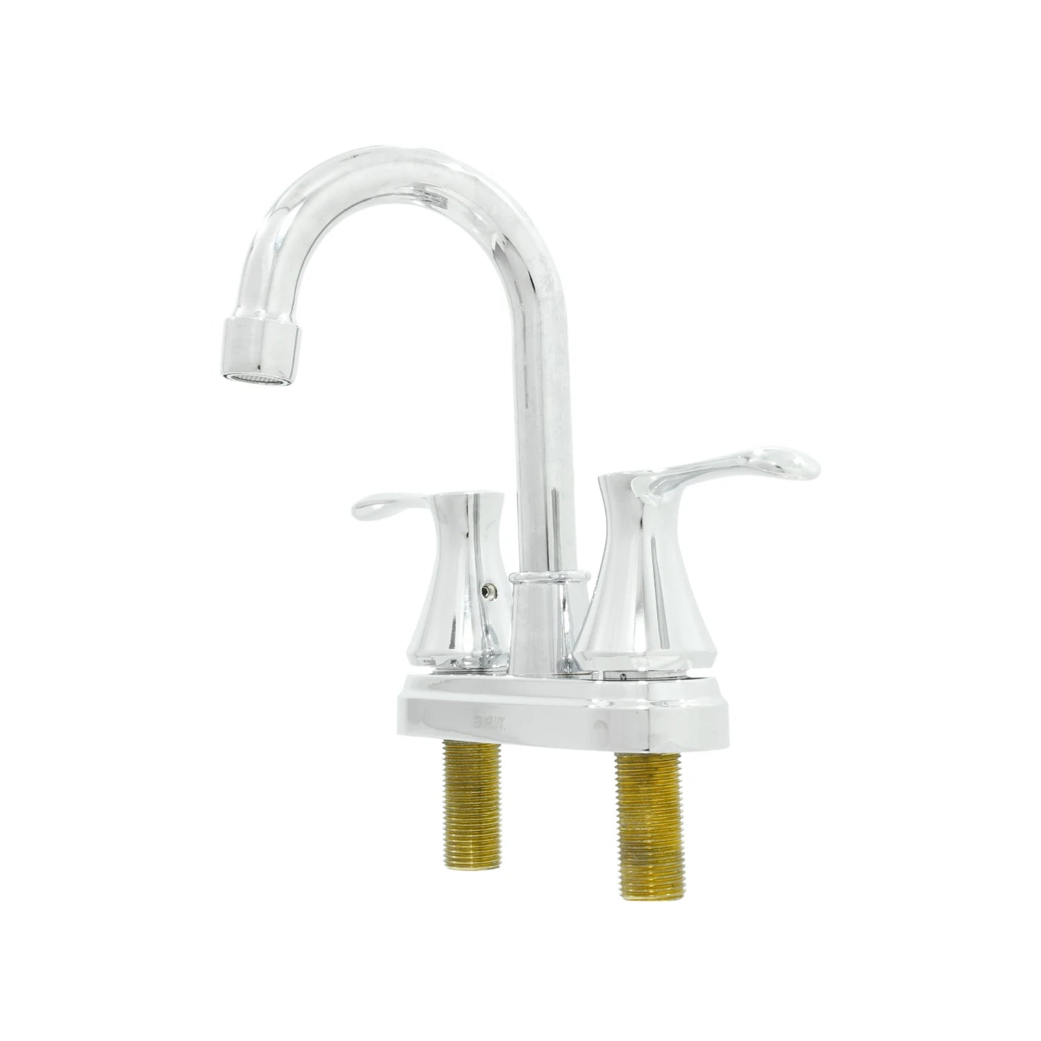 Mezcladora de lavabo cromada, doble manija, instalación 4 pulgadas, para baño