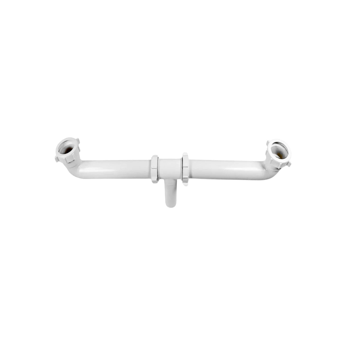 Cespol doble de plástico blanco para fregadero, desague continuo para lavabo de cocina