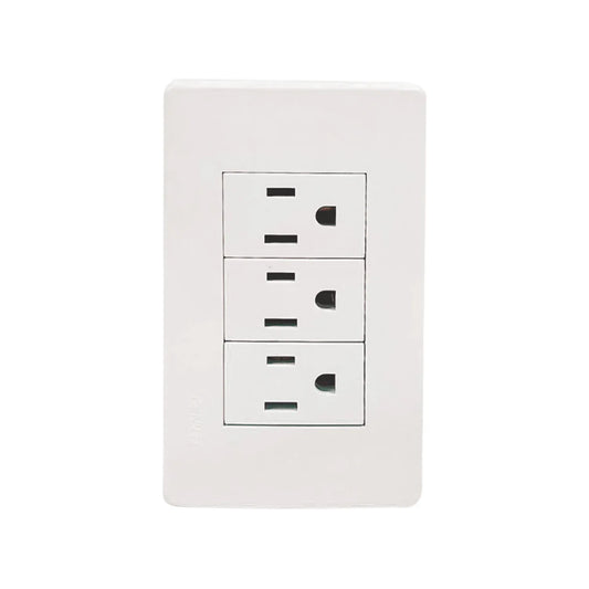 Placa 3 contactos blanca Genlit GL-PK3CB