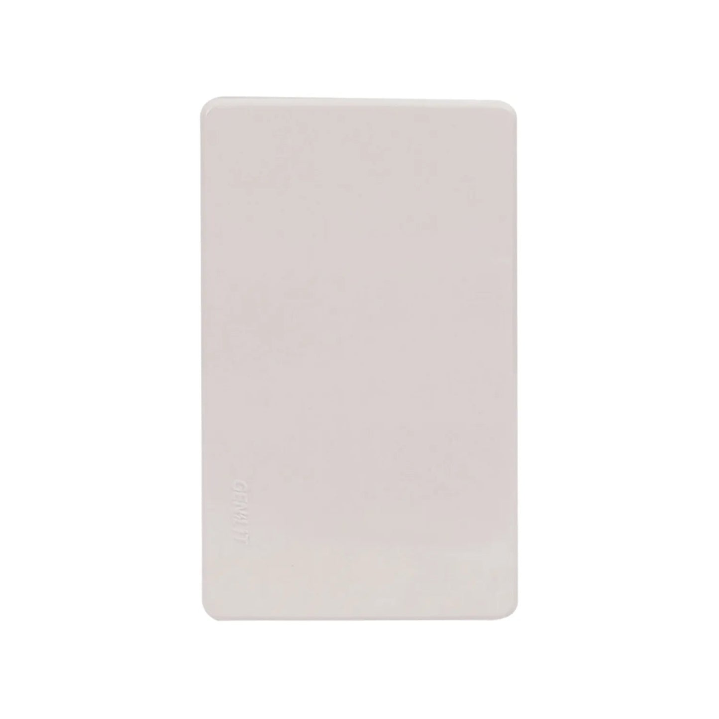 Placa ciega blanca Genlit para cubrir mecanismos eléctricos, rectangular con esquinas suaves.