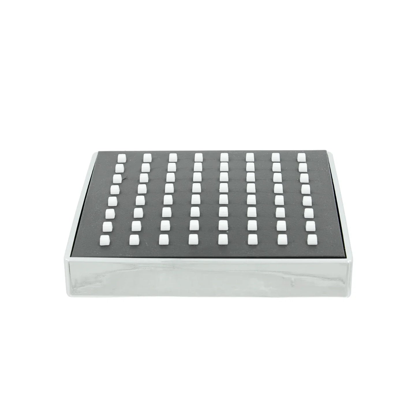 Regadera cuadrada 4" ABS negra cromada Genflux CU320PL4
