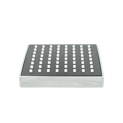 Regadera cuadrada 4" ABS negra cromada Genflux CU320PL4