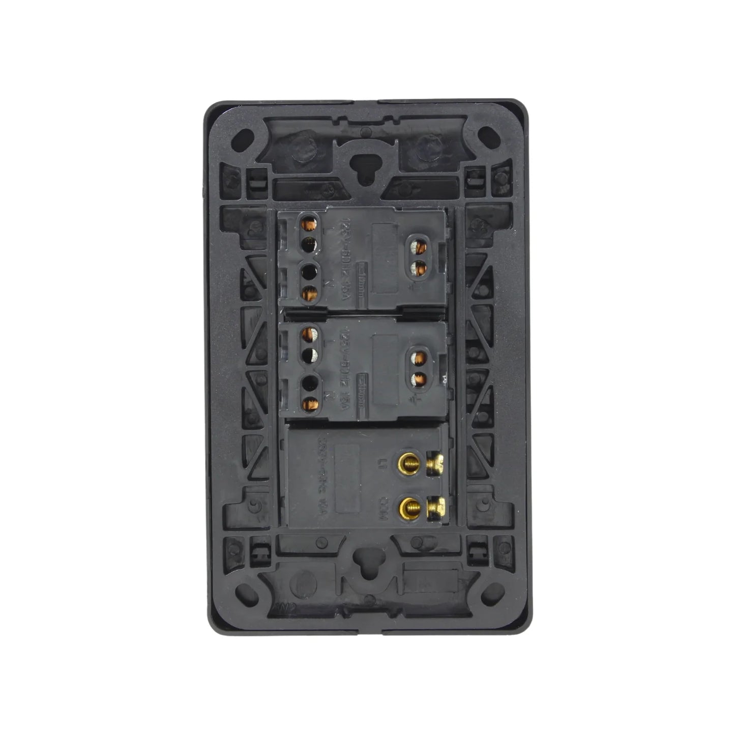 Placa 1 apagador/2 contactos negra Genlit GL-PKBU12 buio