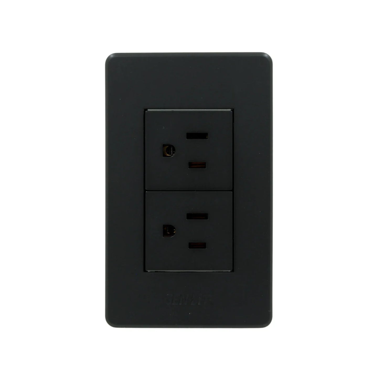 Placa 2 contactos negra Genlit GL-PKBU2C buio