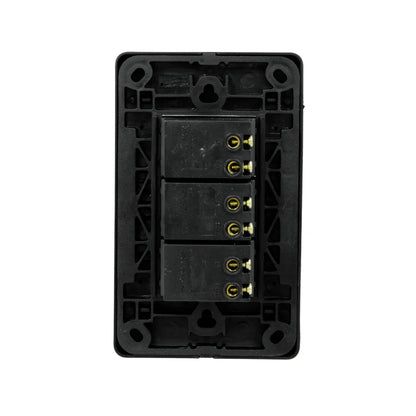 Placa 3 apagadores negra Genlit GL-PKBU3A buio