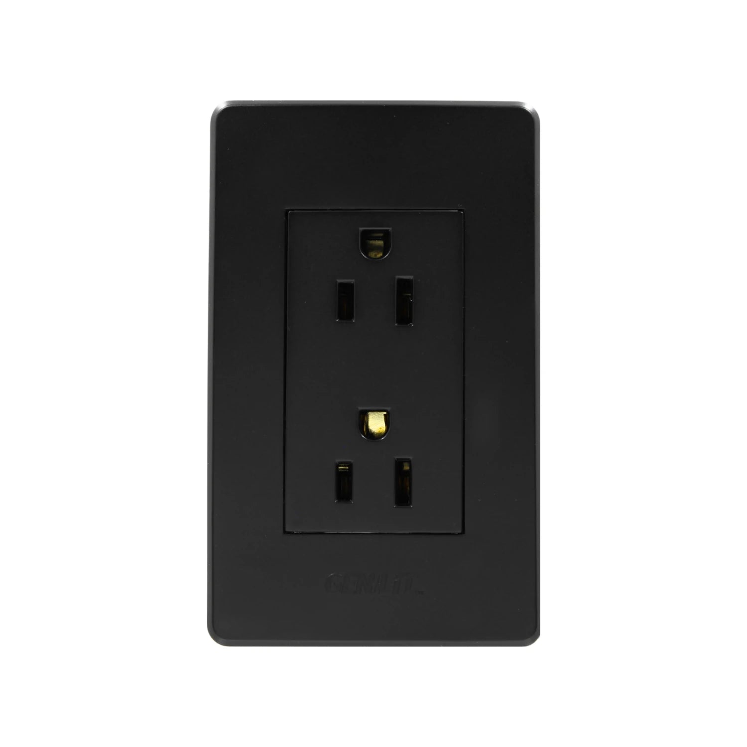 Placa de contacto dúplex negra para pared, enchufe eléctrico doble, toma de corriente residencial