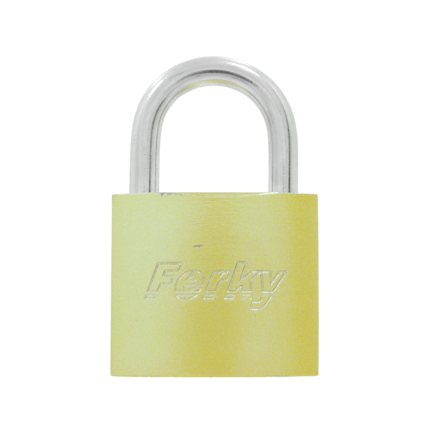 Candado de seguridad Ferky dorado con gancho plateado