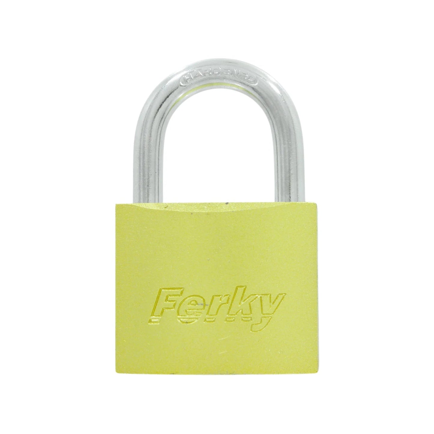 Candado de seguridad Ferky amarillo con gancho corto endurecido