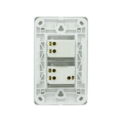 Placa 1 apagador sencillo/1 apagador escalera blanca Genlit GL-PKAEB