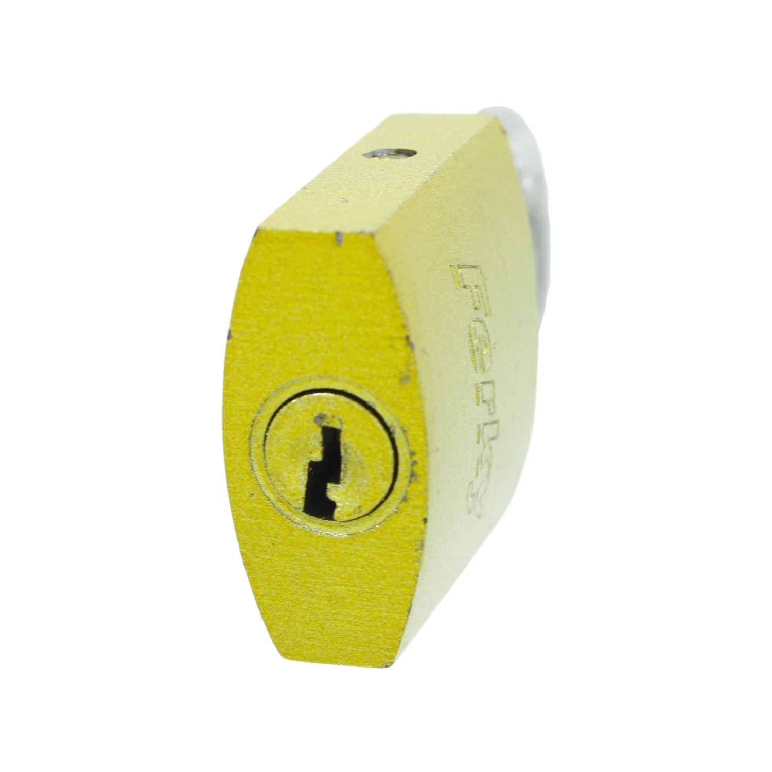 Candado de seguridad Ferky amarillo de 25mm con gancho corto y ojo de cerradura