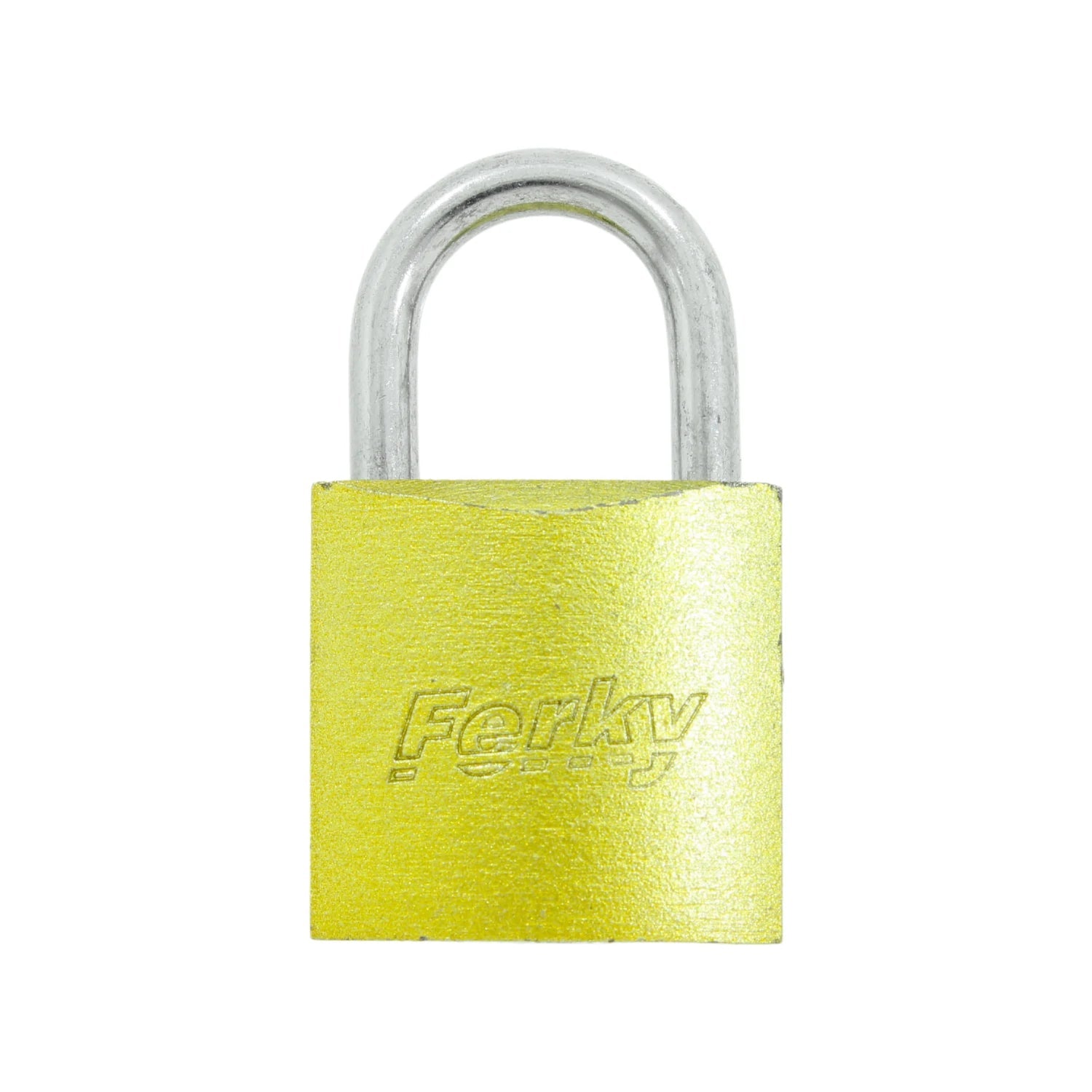 Candado de seguridad Ferky amarillo 25mm con gancho corto
