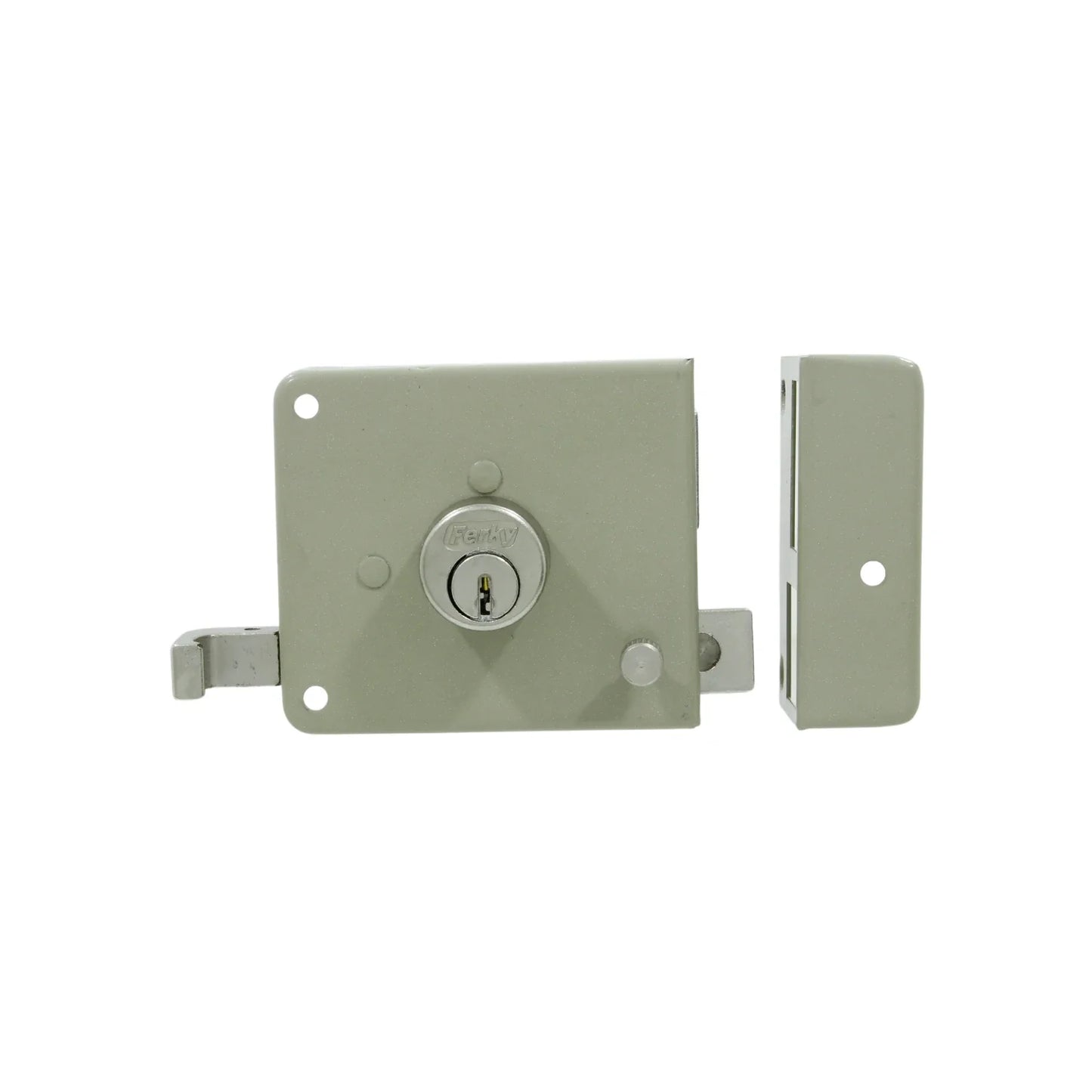 Cerradura/Chapa sobreponer insta fácil derecha beige Ferky CS107PBD-PE