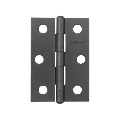 Bisagra de acero Ferky gris oscuro con 6 orificios, ideal para puertas y gabinetes