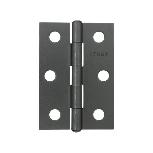 Bisagra de acero Ferky gris oscuro con 6 orificios, ideal para puertas y gabinetes