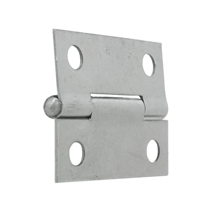 Bisagra de acero satinado alargada, 2 pulgadas, con 4 orificios para tornillos.