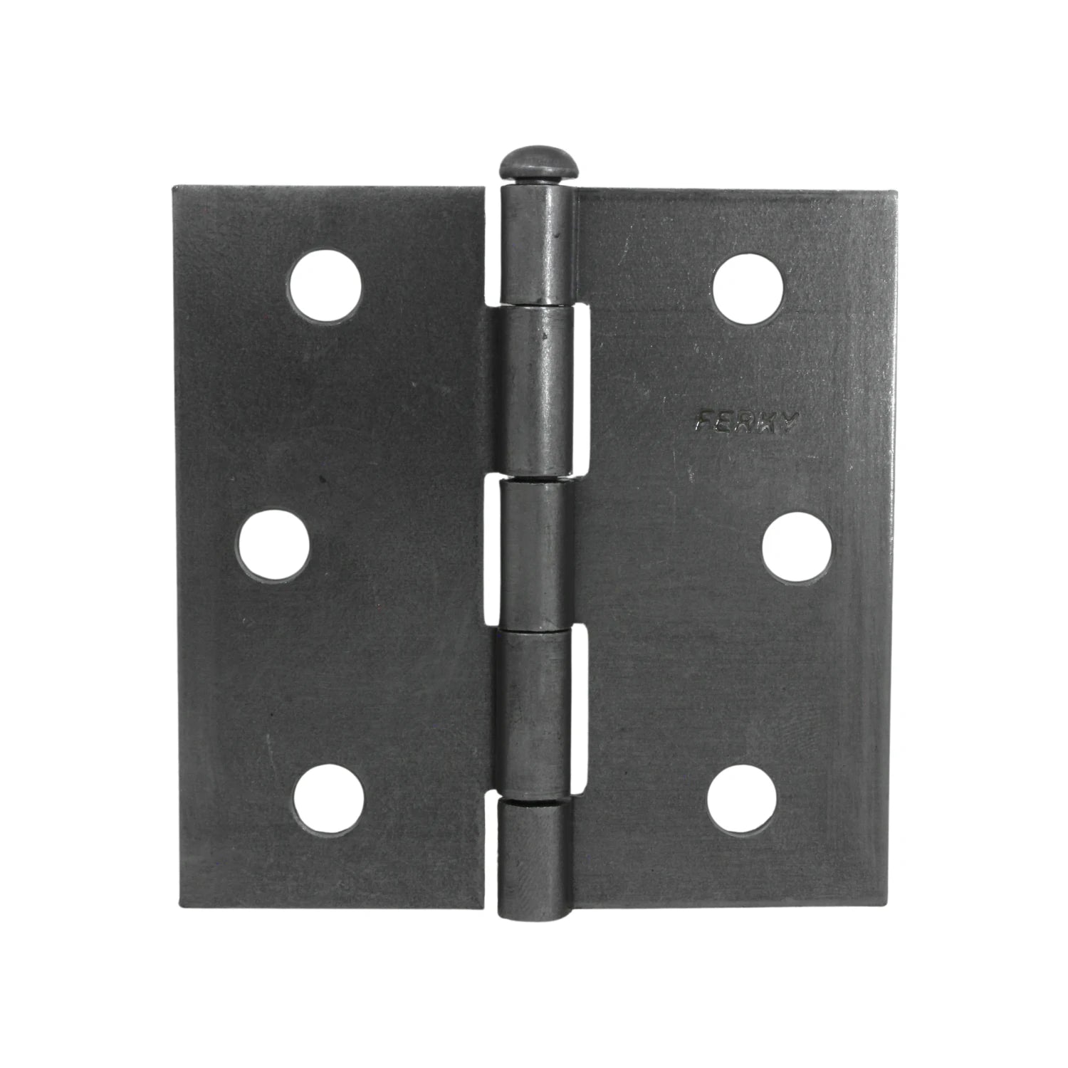 Bisagra Ferky 3x3" de acero satinado con cabeza de gota para puerta