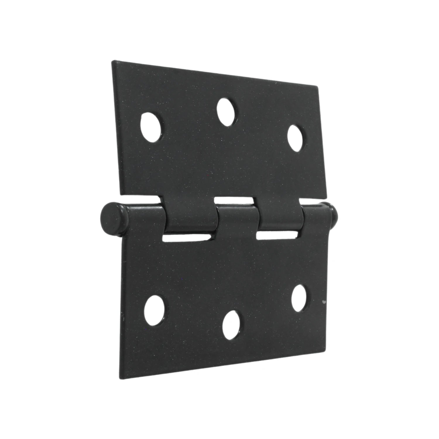 Bisagra cuadrada negro mate 3x3 para puertas y gabinetes, acabado texturizado.