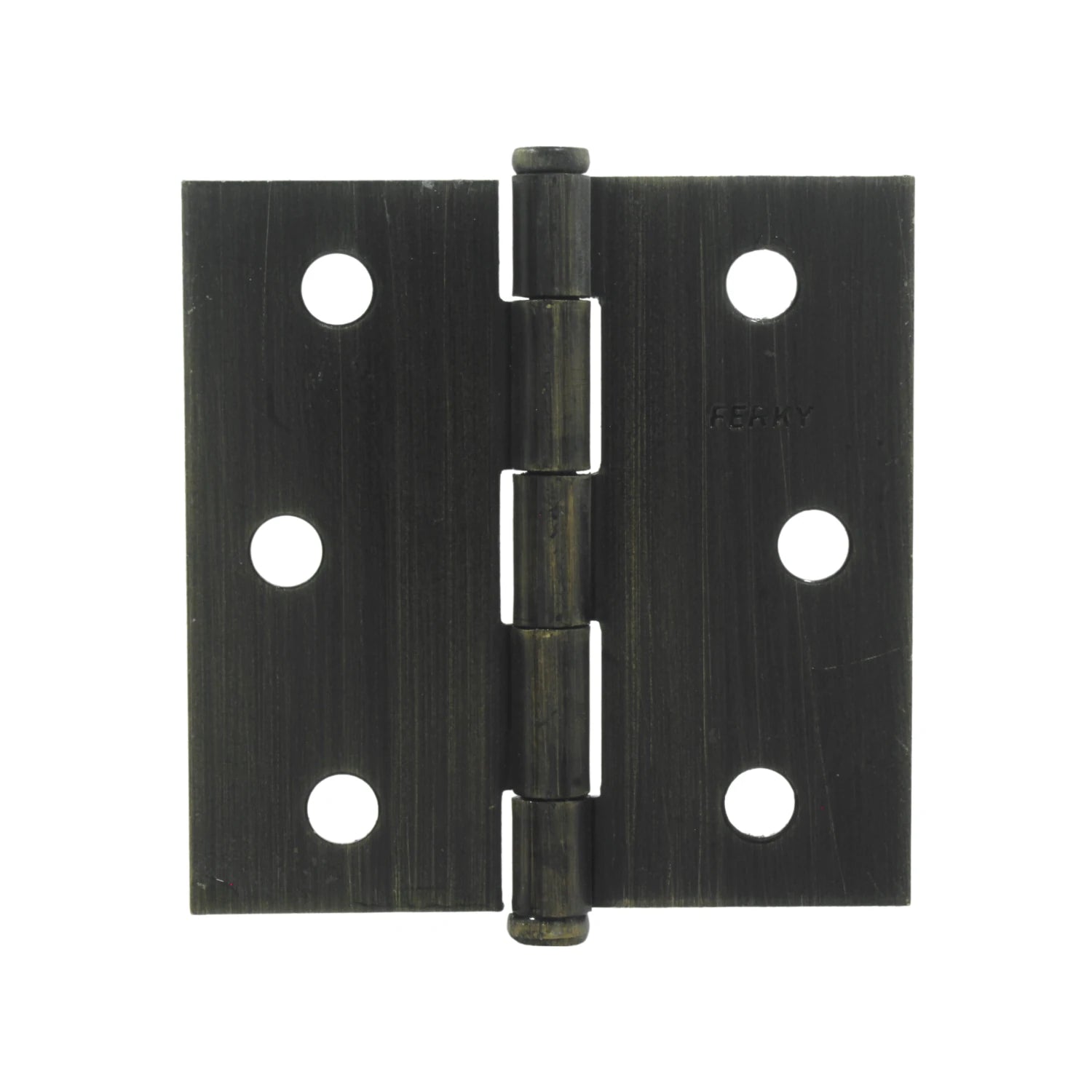 Bisagra Ferky de latón antiguo 3"x3" para puerta, con pasador de cabeza plana