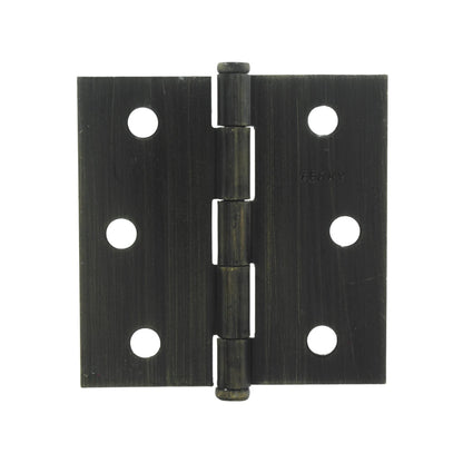 Bisagra Ferky de latón antiguo 3"x3" para puerta, con pasador de cabeza plana