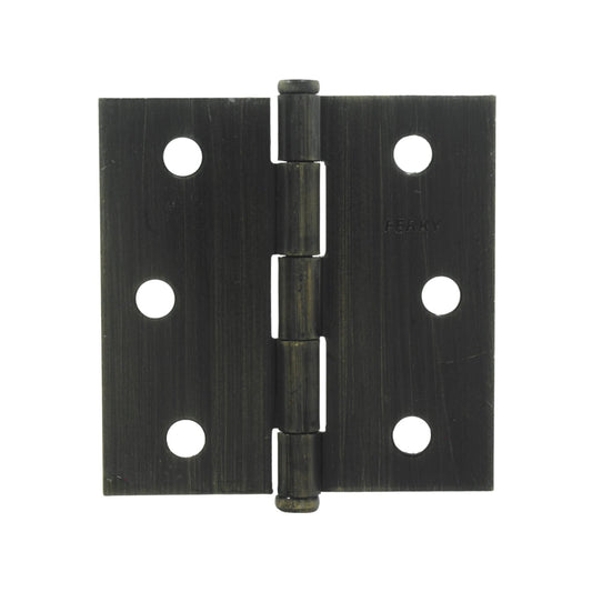Bisagra Ferky de latón antiguo 3"x3" para puerta, con pasador de cabeza plana