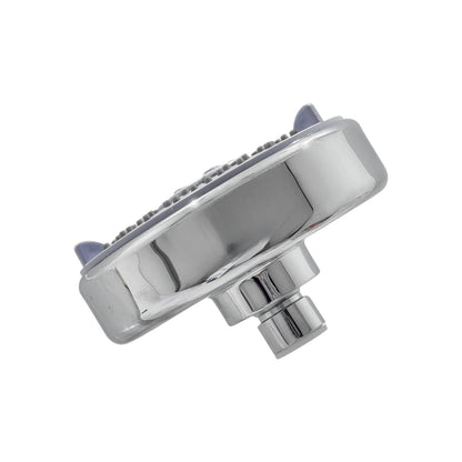 Regadera redonda de 5 funciones, acabado cromado brillante, cabezal de ducha de ABS para baño moderno