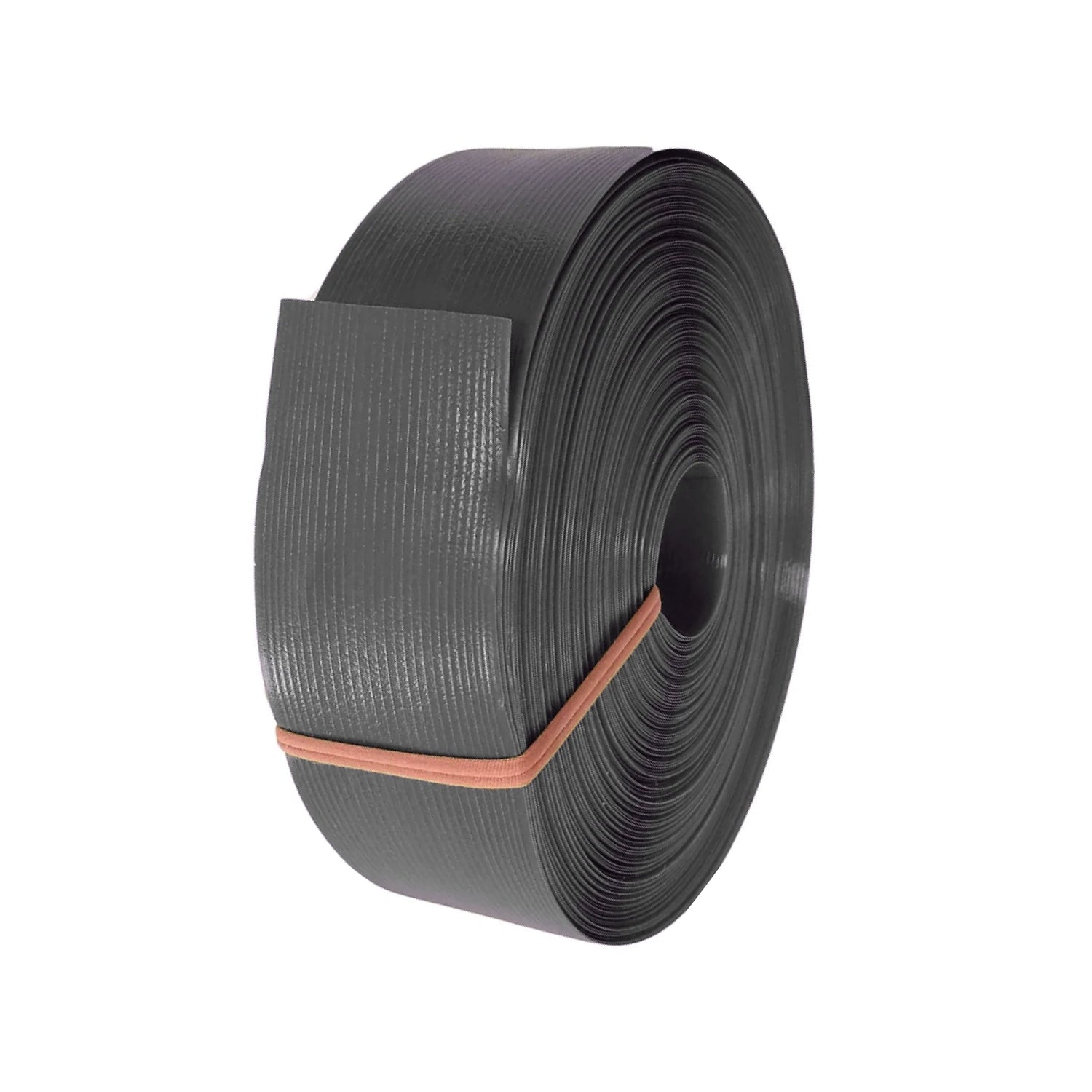 Rollo de cinta rompevientos gris acanalada para mallas y cercos en jardinería