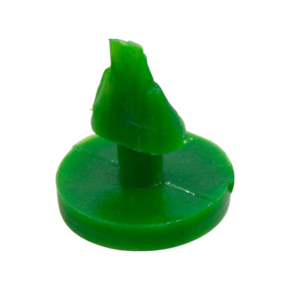 Broche individual de plástico verde para fijar cinta rompevientos