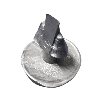 Broche sujetador push-pin gris para cinta rompevientos, con base redonda para fijación de tela