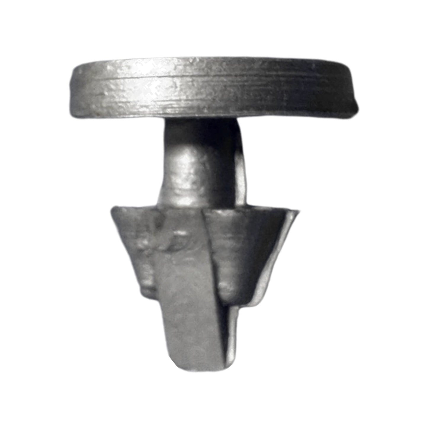 Broche sujetador de plástico gris tipo remache para paneles, molduras y cinta rompevientos automotriz