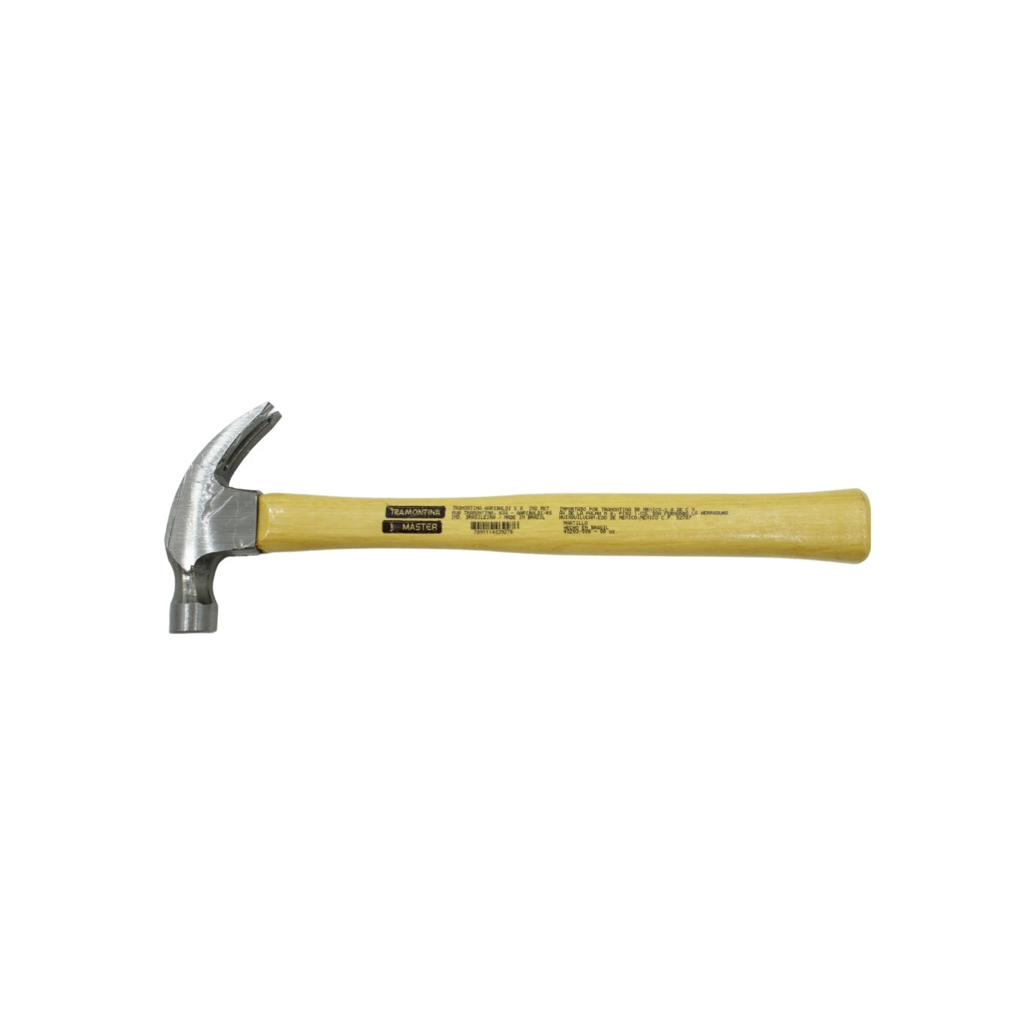Martillo de uña curvo Tramontina Master con mango de madera 8 oz