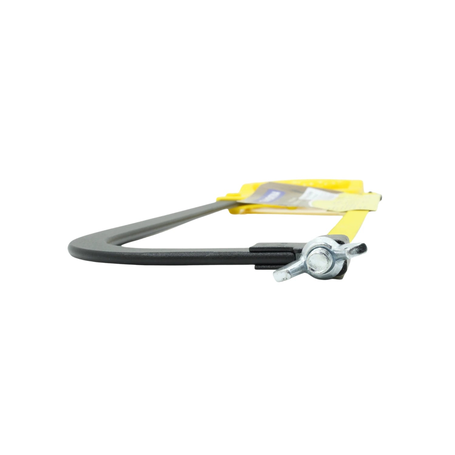 Arco de segueta fijo negro 12 pulgadas para corte de metal, con mango amarillo