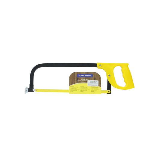 Arco de sierra fijo Tramontina 12 pulgadas con mango ergonómico amarillo para cortar metal