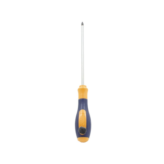 Desarmador de cruz Tramontina-Pro 3/16x6 pulgadas mango ergonómico azul y amarillo