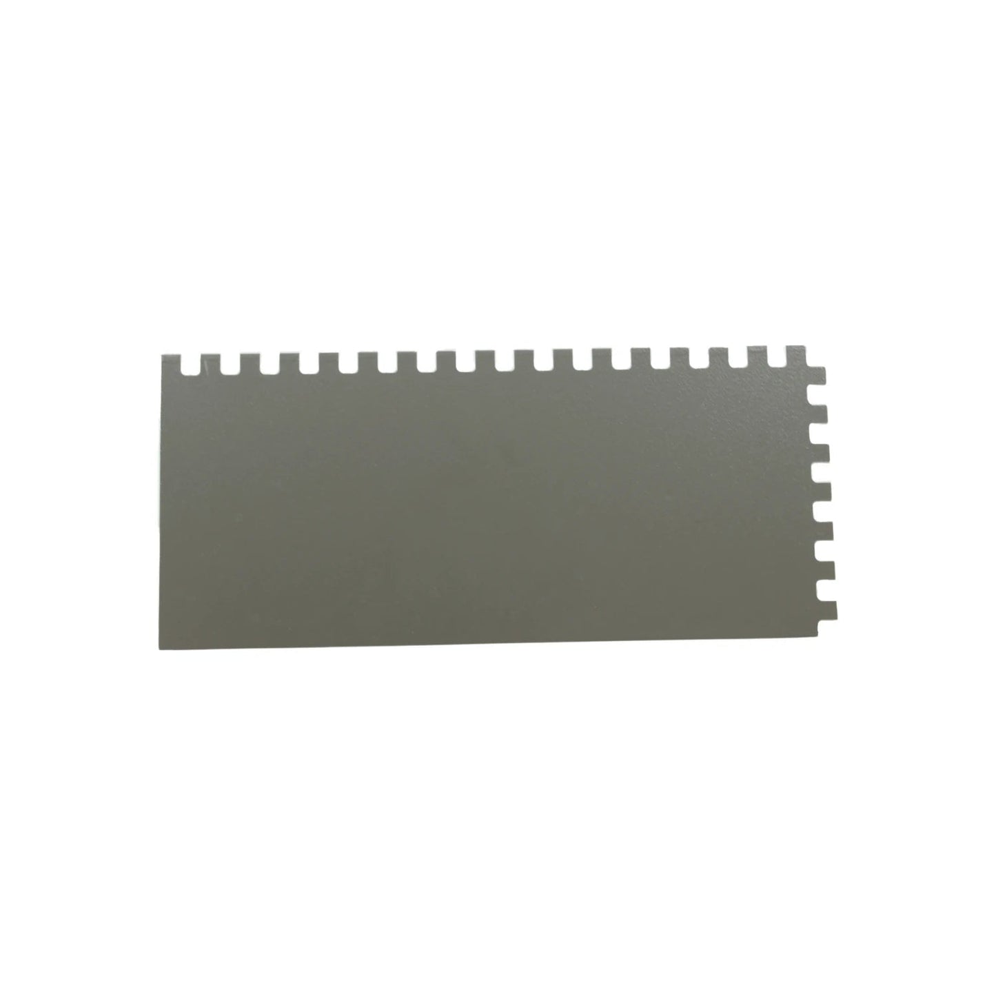 Hoja de llana dentada cuadrada gris, ideal para aplicar adhesivos y mortero
