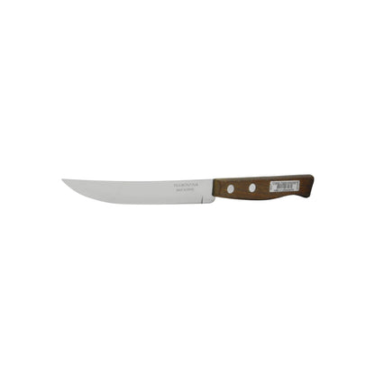 Cuchillo de cocina Tramontina liso con mango de madera café