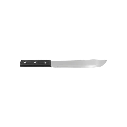 Cuchillo liso de cocina con hoja de acero inoxidable y mango de plástico negro