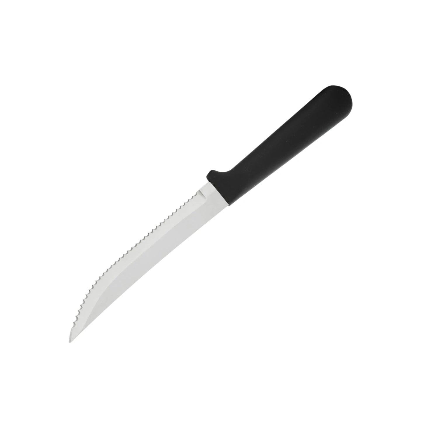 Cuchillo de sierra 5 pulgadas con hoja de acero inoxidable y mango de plástico negro