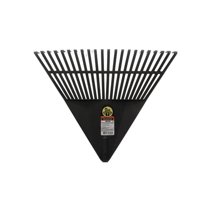 Rastrillo de jardín plástico Tramontina negro, cabezal ancho con púas flexibles para hojas y limpieza